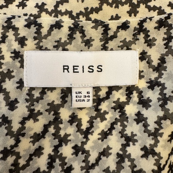 Reiss Elegant Black and Cream Patterned Dress - Picture 6 of 7